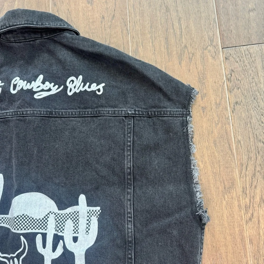 ASOS Black Western Denim Vest - Sweet Cowboy Blues - Picture 11 of 14